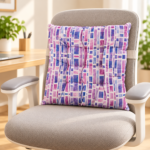 VAA Printed Reversible Chair Pad | Chair Cushion - Purple - Image 2