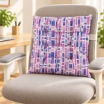 VAA Printed Reversible Chair Pad | Chair Cushion - Purple