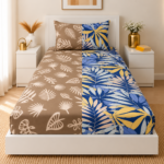 VAA Bedsheet for Single Bed Combo Polycotton with 2 Pillow Covers
