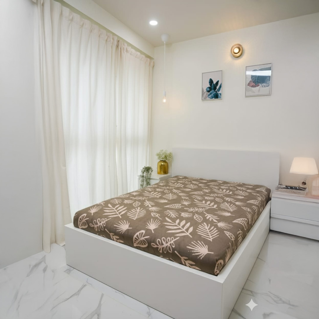 190004144-D-62,-Beige-01.jpg VAA Bedsheet for Single Bed Polycotton without Pillow Covers - Image 1