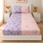 VAA Bedsheet for Single Bed Combo Polycotton with 2 Pillow Covers