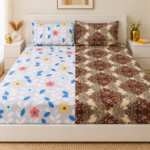 VAA Bedsheet for Double Bed Combo Polycotton with 4 Pillow Covers