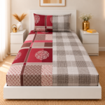 VAA Bedsheet for Single Bed Combo Polycotton with 2 Pillow Covers