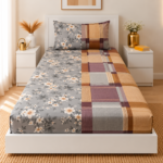 VAA Bedsheet for Single Bed Combo Polycotton with 2 Pillow Covers