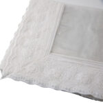 VAA Vinyl Blossom Table Cover Transparent with White Lace – 6 Seater | Pack of 1 - Image 4
