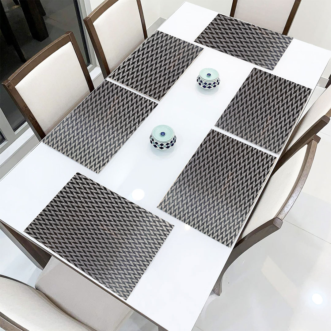 Zig-Zag-Mat---Black-03 VAA Zig Zag Table Mat - Black -Set of 6 - Image 1