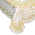 VAA Vinyl Blossom Table Cover Gold– 4 Seater | Pack of 1 - Image 7