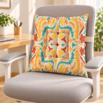 VAA Printed Reversible Chair Pad - Gold - Image 2
