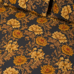 VAA Polycotton Bedsheet with Two Pillow Covers | 140 GSM | 224 x 243 CM | Floral Print - Navy Blue Mustard - Image 5