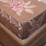 VAA Polycotton Bedsheet with Two Pillow Covers | 140 GSM | 224 x 243 CM | Floral Petals - Brown & Pink - Image 5