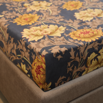 VAA Polycotton Bedsheet with Two Pillow Covers | 140 GSM | 224 x 243 CM | Floral Print - Navy Blue Mustard - Image 4