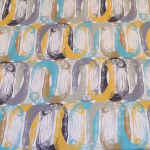 VAA Polycotton Bedsheet with Two Pillow Covers | 140 GSM | 224 x 243 CM | Aqua Geometric - Beige & Orange - Image 3