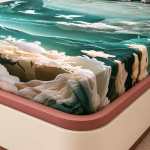 VAA 7D Premium Double Bedsheet with 2 Pillow Covers | Ocean Wave & Cloudscape Digital Print | Cotton Finish GSM 120 | 230 x 241 CM - Image 4