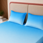 VAA Ombre Premium Double Bedsheet with 2 Pillow Covers | Azure Drift | Sky Blue | Cotton Finish GSM 120 | 230 x 241 CM - Image 3