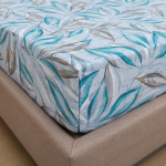 VAA Cotton Double Bedsheet with 2 Pillow Covers | 144 GSM | 224 X 243 CM | Tropical Leaf | Teal Blue, Grey & White - Image 5