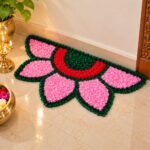 Flower Half Rangoli Mat Entrance & Festival Décor (Pack of 1) - Image 3