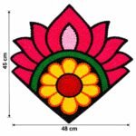 Vibrant Floral Rangoli Mat Corner Décor (Pack of 1) - Image 4