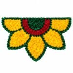 Flower Half Rangoli Mat Entrance & Festival Décor (Pack of 1) - Image 7