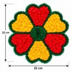 Colorful Floral Heart Rangoli Mat Entrance & Festival Décor - (Pack of 1) - Image 4