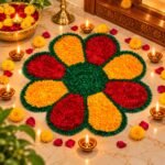 Round Rangoli for Floor Mat Entrance & Festival Décor (Pack of 1) - Image 2