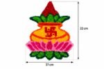 Floral Kalash Rangoli with Lotus Base Festival Décor (Pack of 1) - Image 4